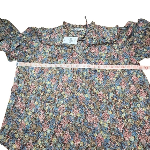 NORTHERN REFLECTIONS Sheer Ditsy Floral Print Long Sleeve Blouse US Sz L NWT - Picture 5 of 8